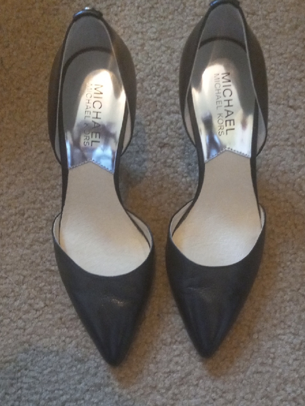 MICHAEL Michael Kors Black Pointed Toe D'Orsay Heels SZ.5